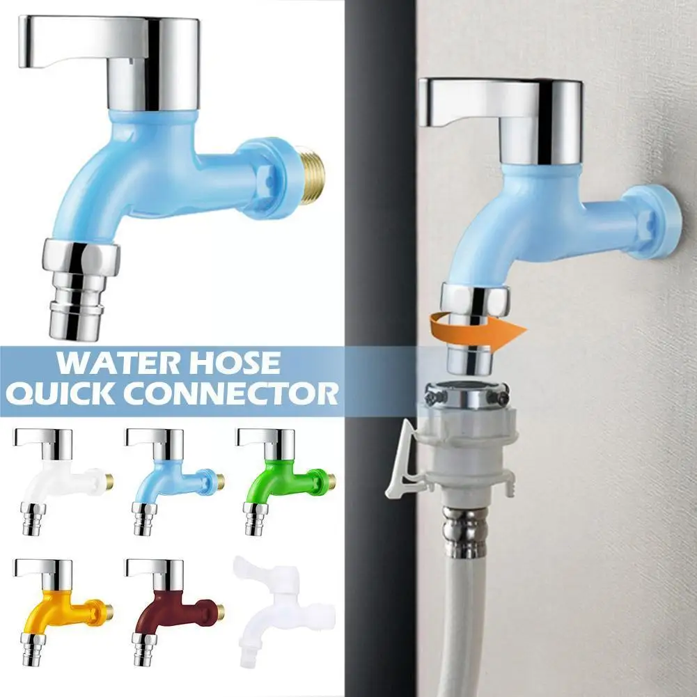 

Garden Balcony Water Tap 1/2" Male Thread Wall Mount Water Washing Quick Hose Connector Plastic Faucet Machine U8c7