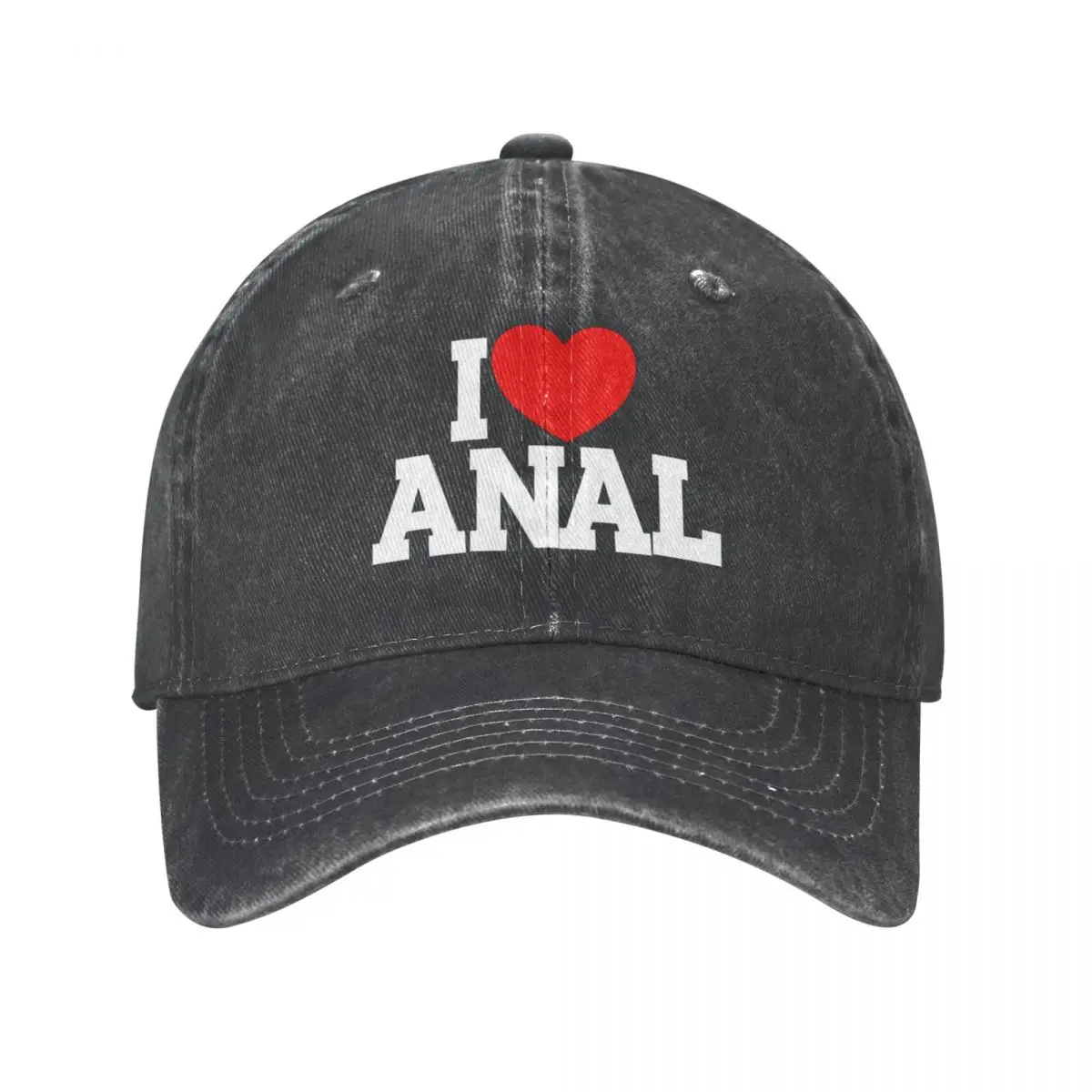 Женская ВИНТАЖНАЯ ДЖИНСОВАЯ бейсболка с надписью I Love ANAL