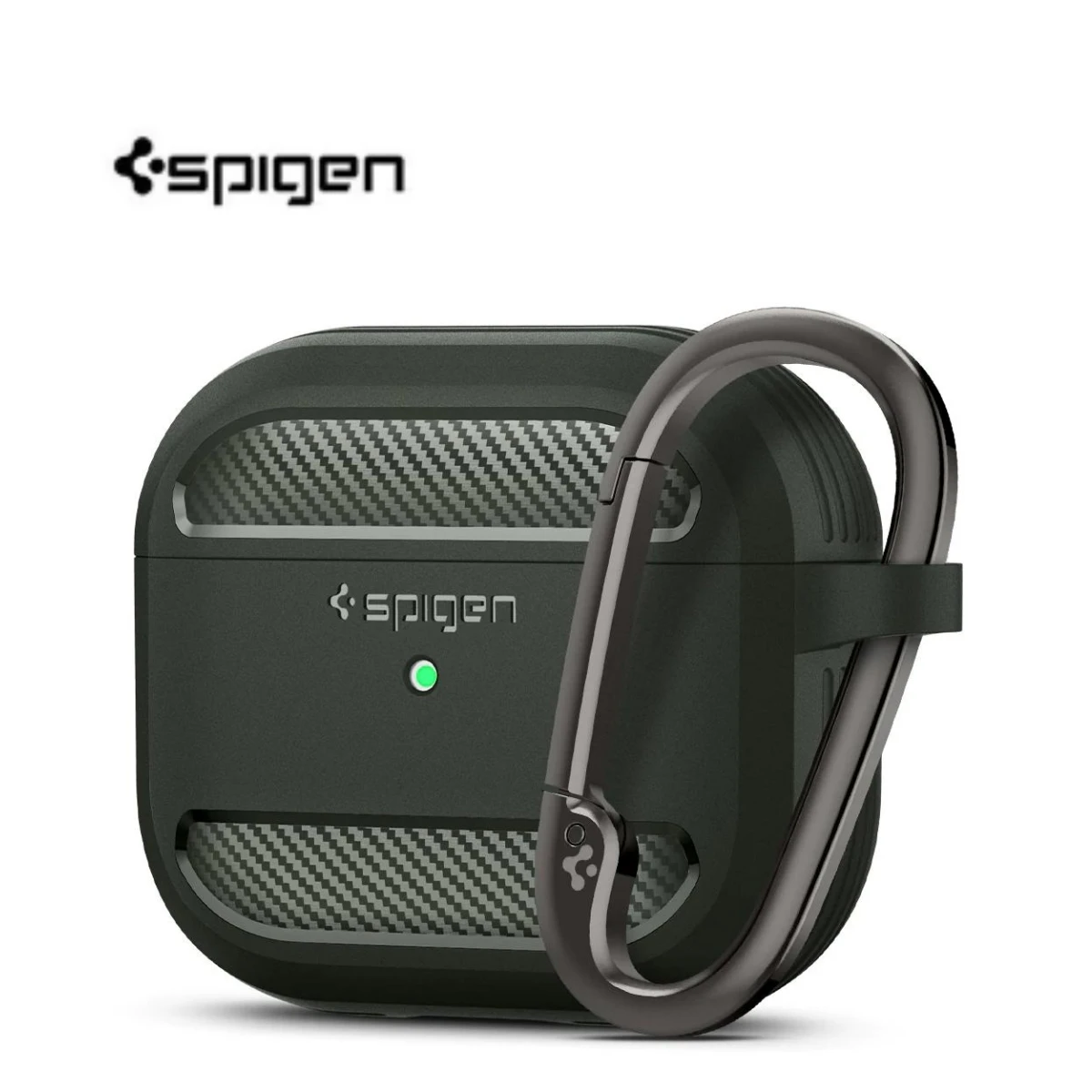 Spigen Reinforced Armored Carbon Fiber Headphone Case Suitable For Apple AirPods Pro 2  Air Pods 3 TPU Headphone Case With Hook