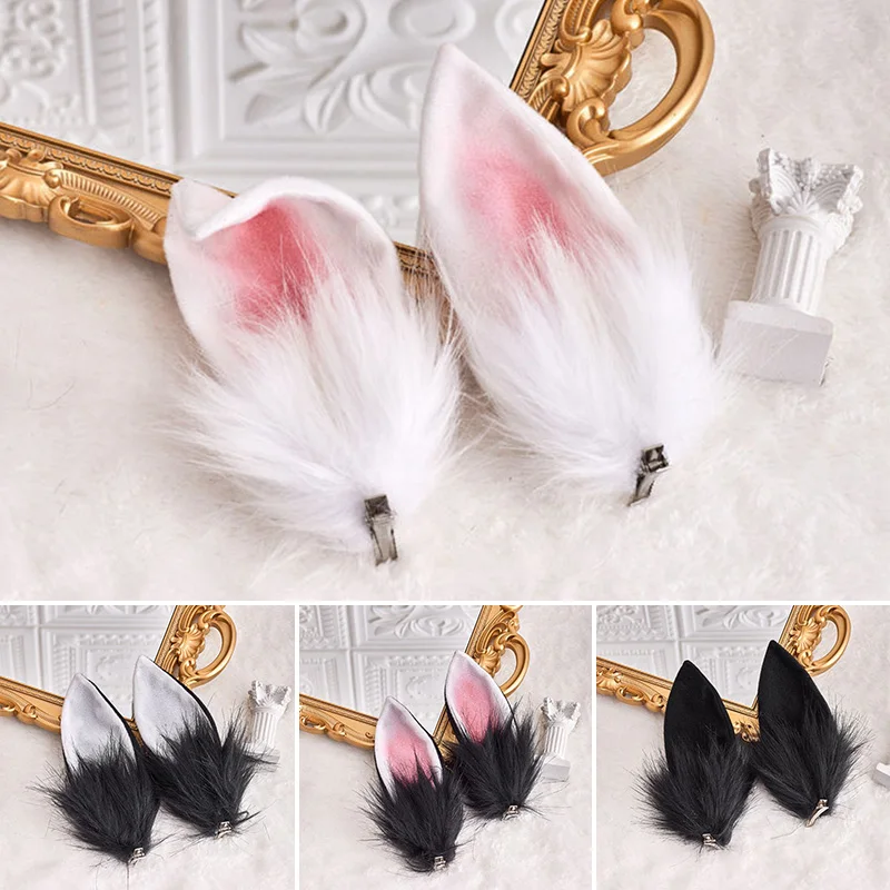 

1Pair Decoration Hairpins Rabbit Ear Hair Clip Bunny Fluffy Cosplay Hair Accessories Headwear Women
