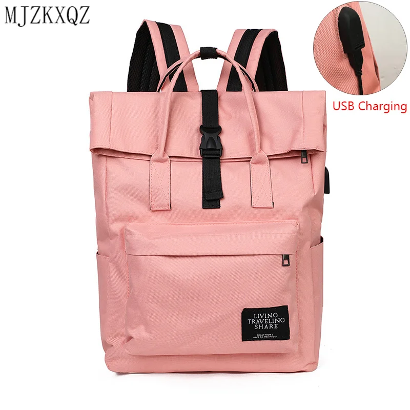 

2023 New Women USB Charge Backpack Casual Rucksack Ladies Laptop Back Pack School Bags For Teenage Girls Travel Mochila Escolar