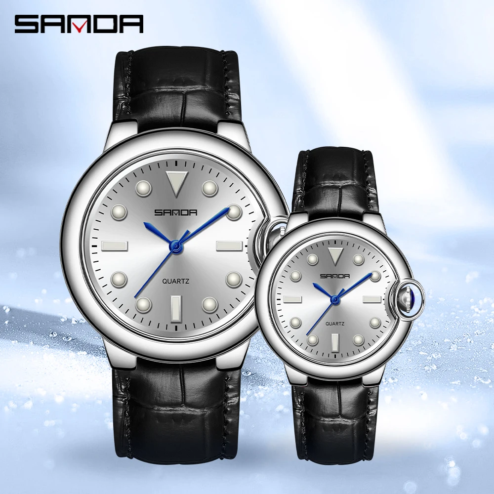 SANDA Couples' Watch for Women and Men Luxury Original Waterproof Fashion Quartz Wristwatch Sets Of Watches For Him And Spent