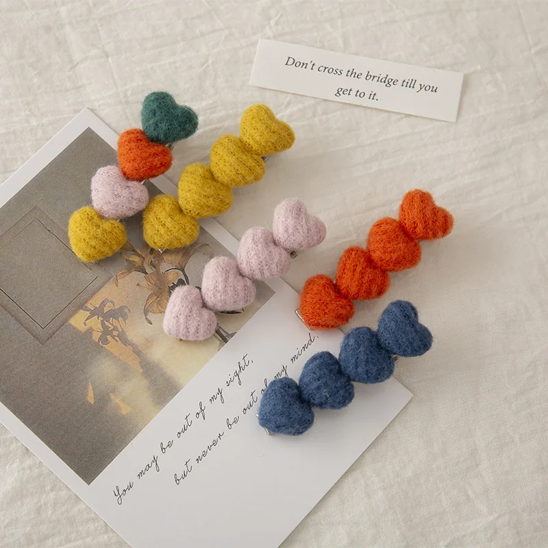 

Шпилька «любовь» конфетных цветов, милая челка, зажим с контрастными искусственными краями, аксессуары для волос в стиле мори