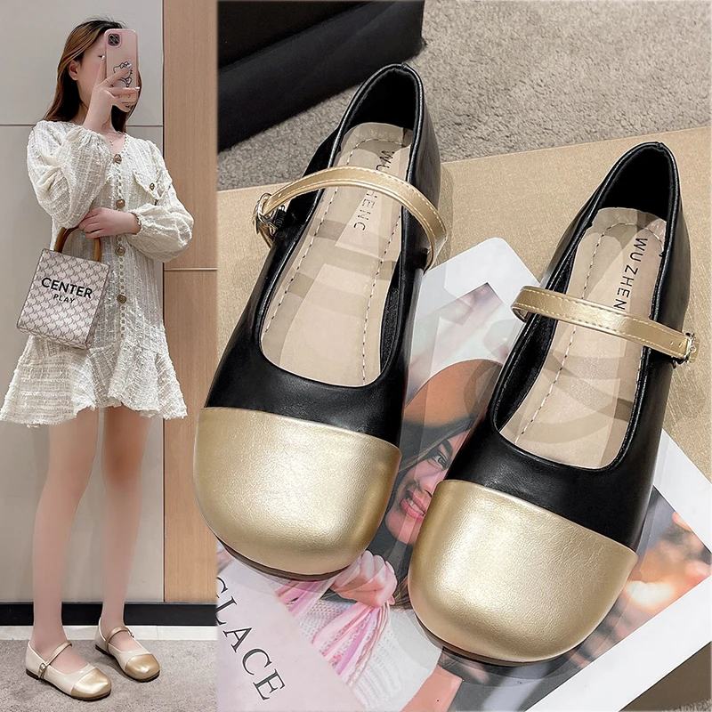 

Women's Sneakers Summer 2023 Shoes White Woman-shoes New Roses Casual Basic PU Square Toe Shallow Flat Slip-On Solid Mary Janes