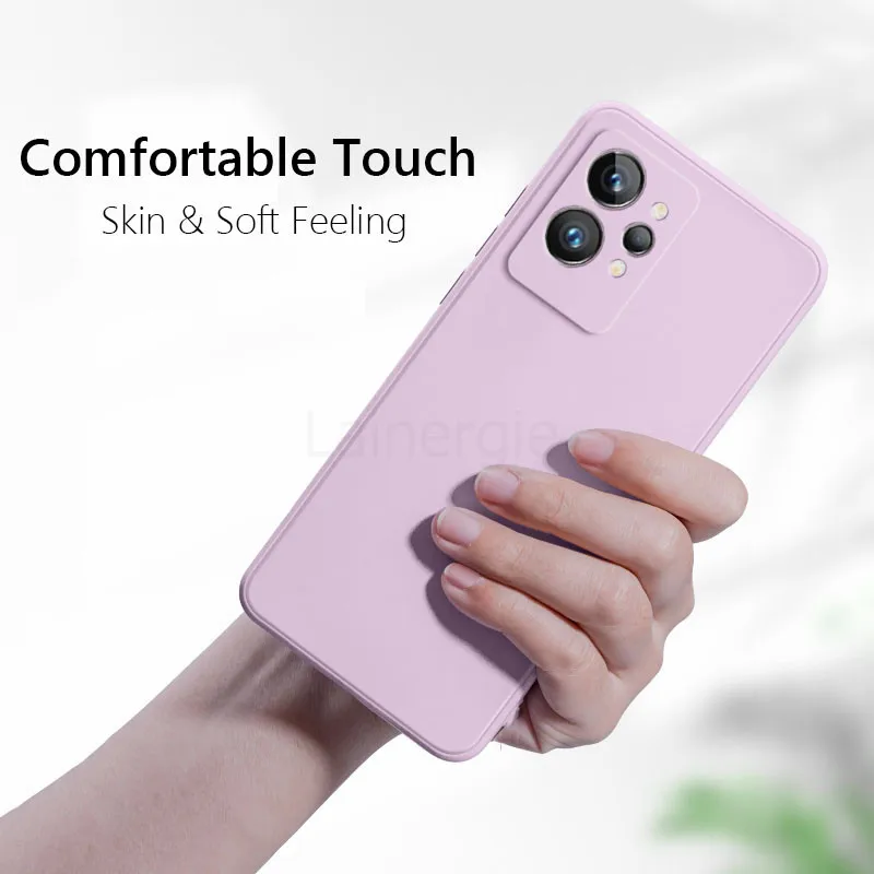 for realme gt2 pro case liquid silicone soft matte camera protection cover on for oppo realme gt2 gt 2 gt2pro phone cases free global shipping