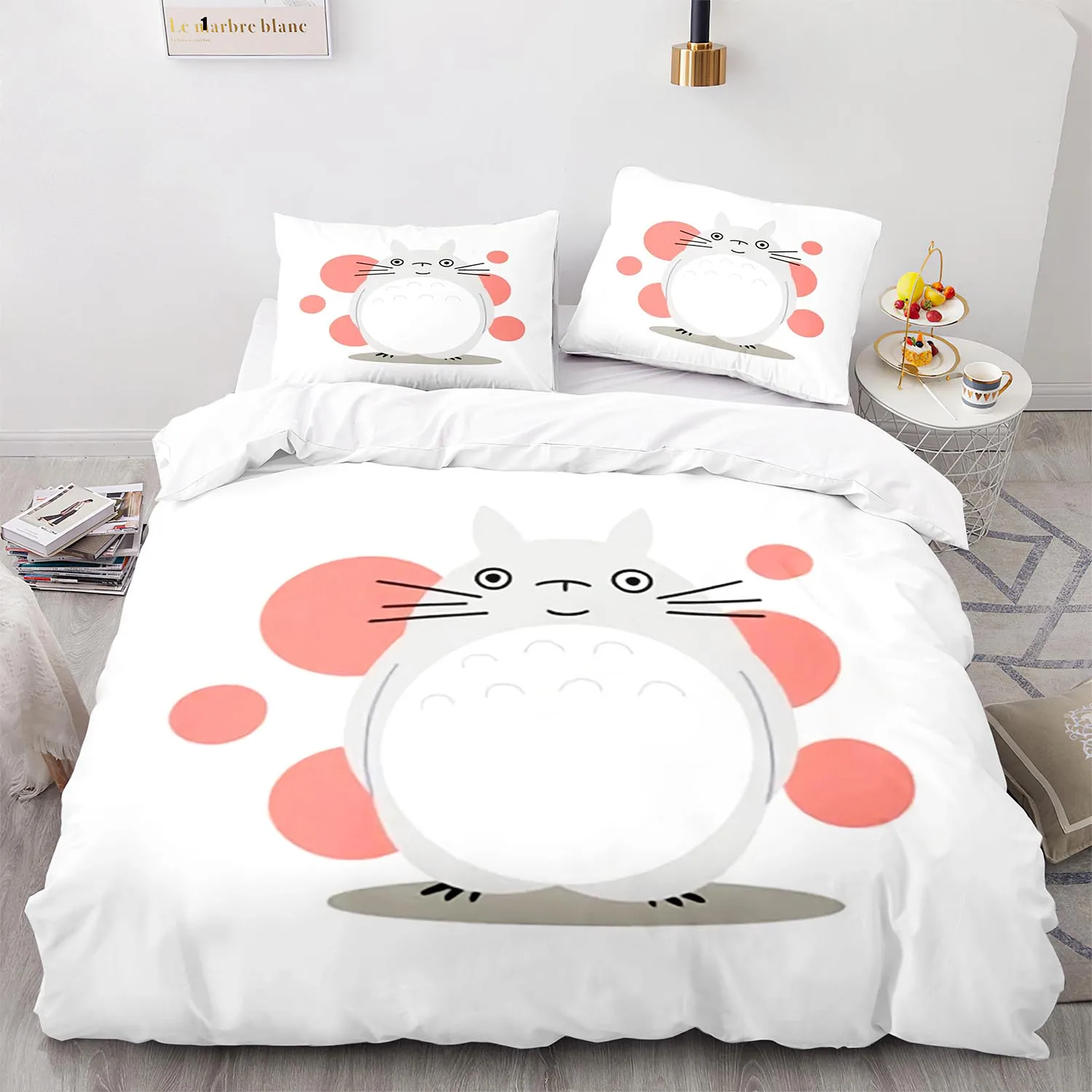 

TOTORO Bedding Set Single Twin Full Queen King Size MY NEIGHBOUR My Neighbor Totoro Bed Set Aldult Kid Bedroom Duvetcover Sets 1