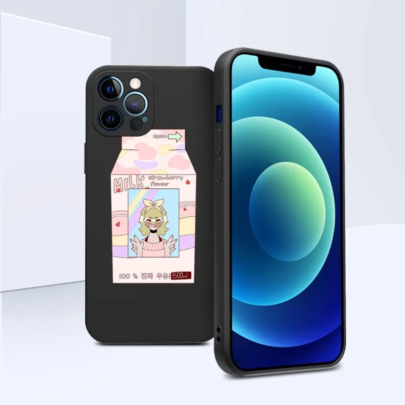 Симпатичный чехол для телефона персиковый клубничный молочный цветного IPhone 11 12 13