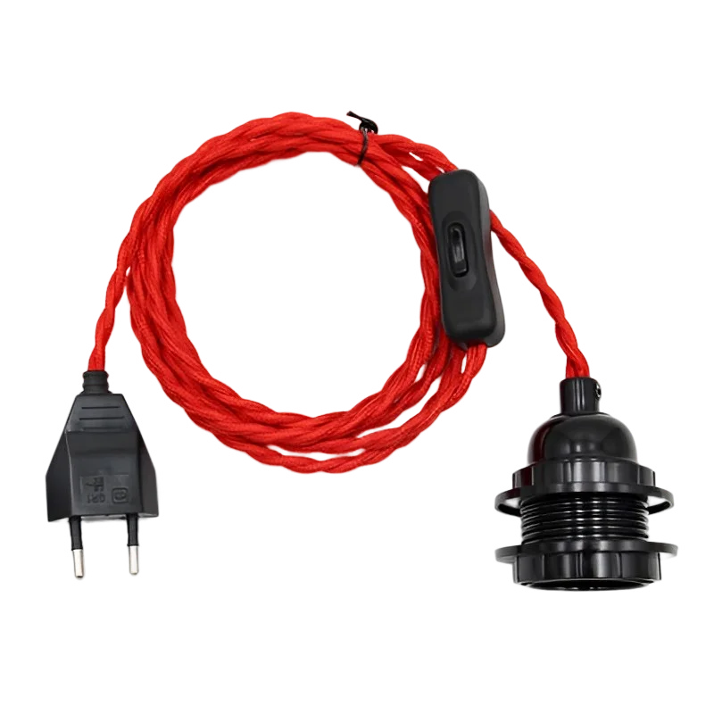 

REACHYEA Тканевый провод с патроном E27, 220-240В, черный