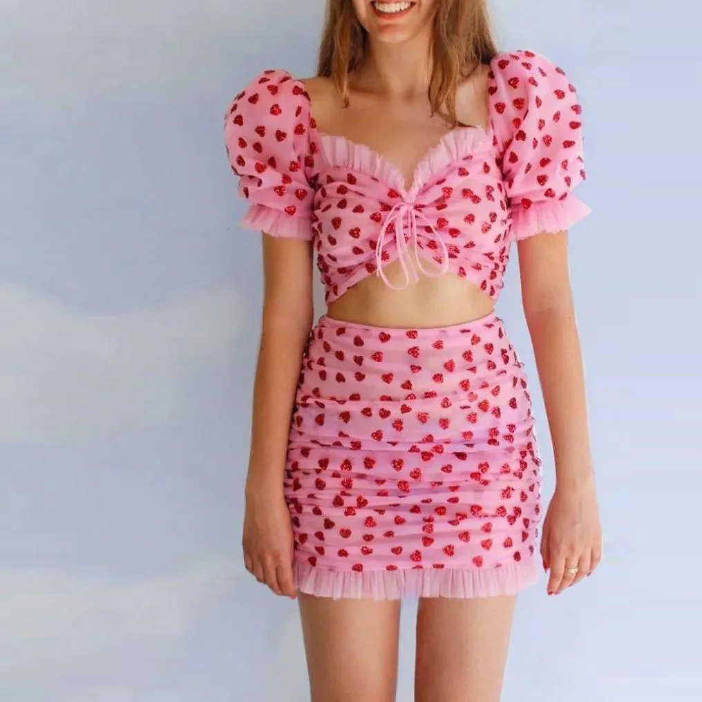 

Милые розовые платья для выпускного вечера для девочек, платья мини с сердечными рукавами, элегантные платья для женщин, Индивидуальные Кор...