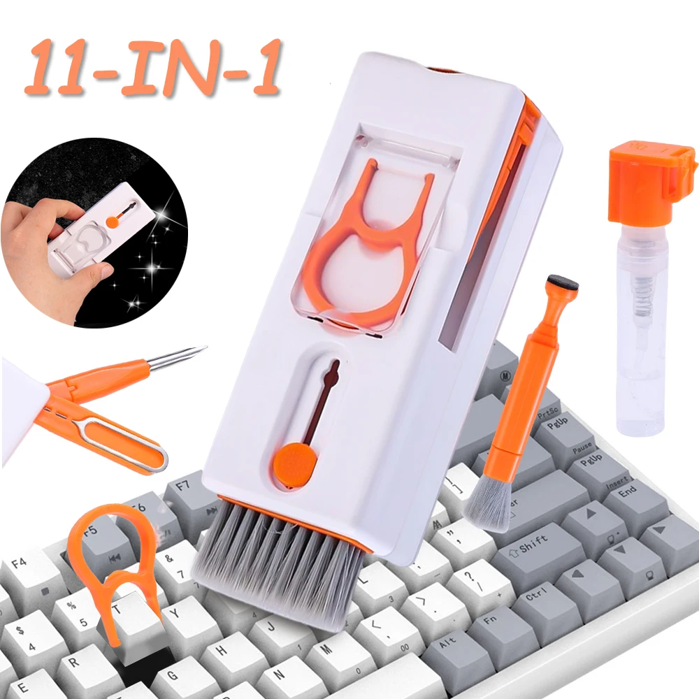 

11-in-1 Cleaning Kit Computer Keyboard Cleaner Brush Earphones Multifunctional Cleaning Pen For Macbook AirPods Iphone Tools