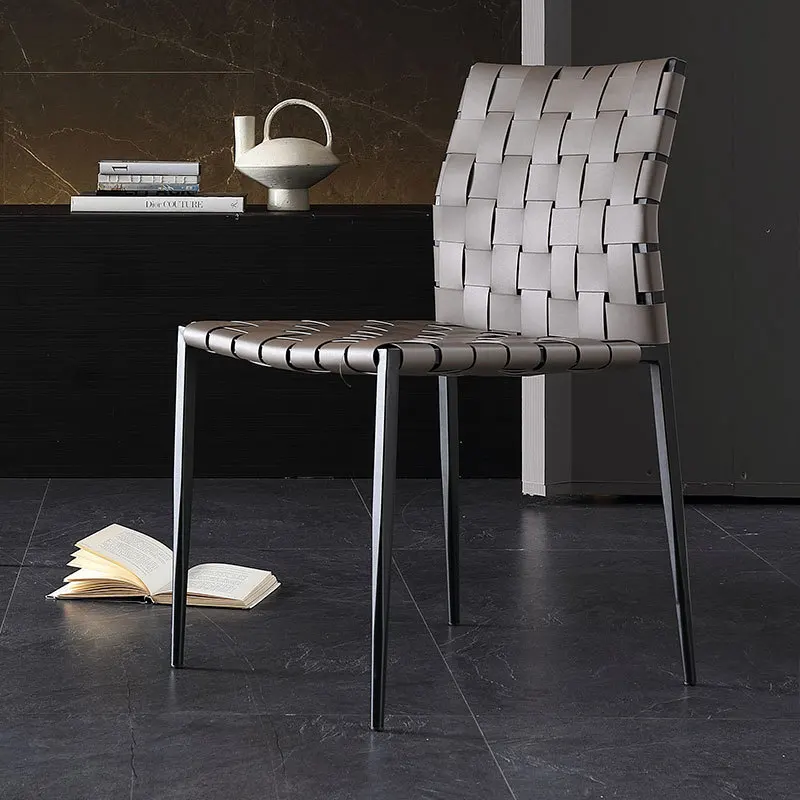 

Simple Bedroom Office Dining Chairs Leather Kitchen Modern Hotel Living Room Chairs Ergonomic Sillas Comedor Restaurant Furiture