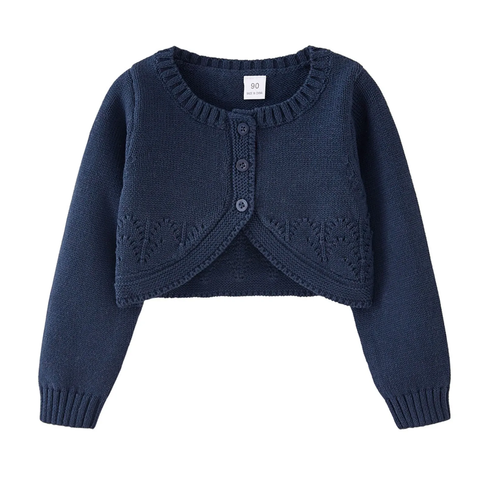 Укороченный свитшот для девочек детские вязаные свитера кардиганы куртки с