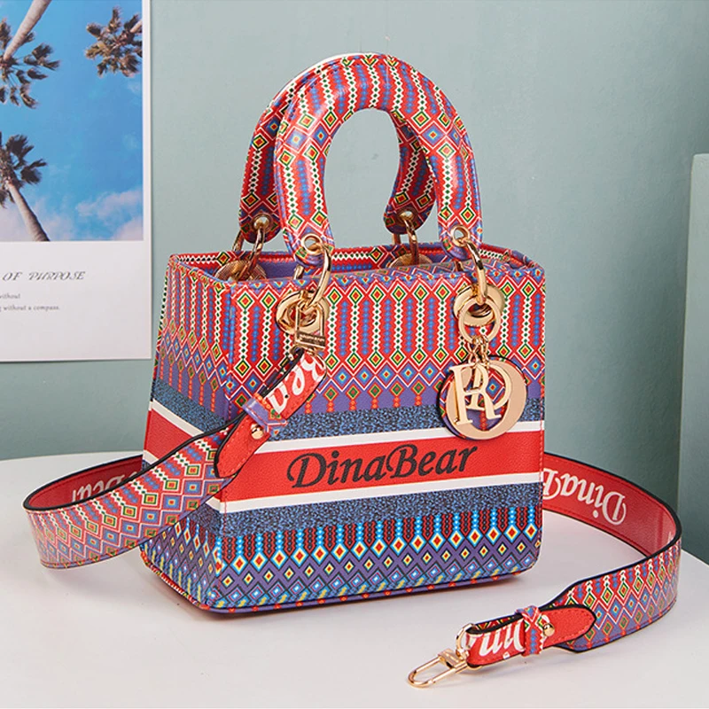 

2022 европейские женские сумки, Классическая Дамская сумочка с принтом, кожаная сумка на плечо премиум-класса с граффити, дизайнерская одежда...