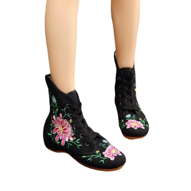 

2022 New Women Winter Wedge Embroidered Cloth Boots Pupu01 Y154