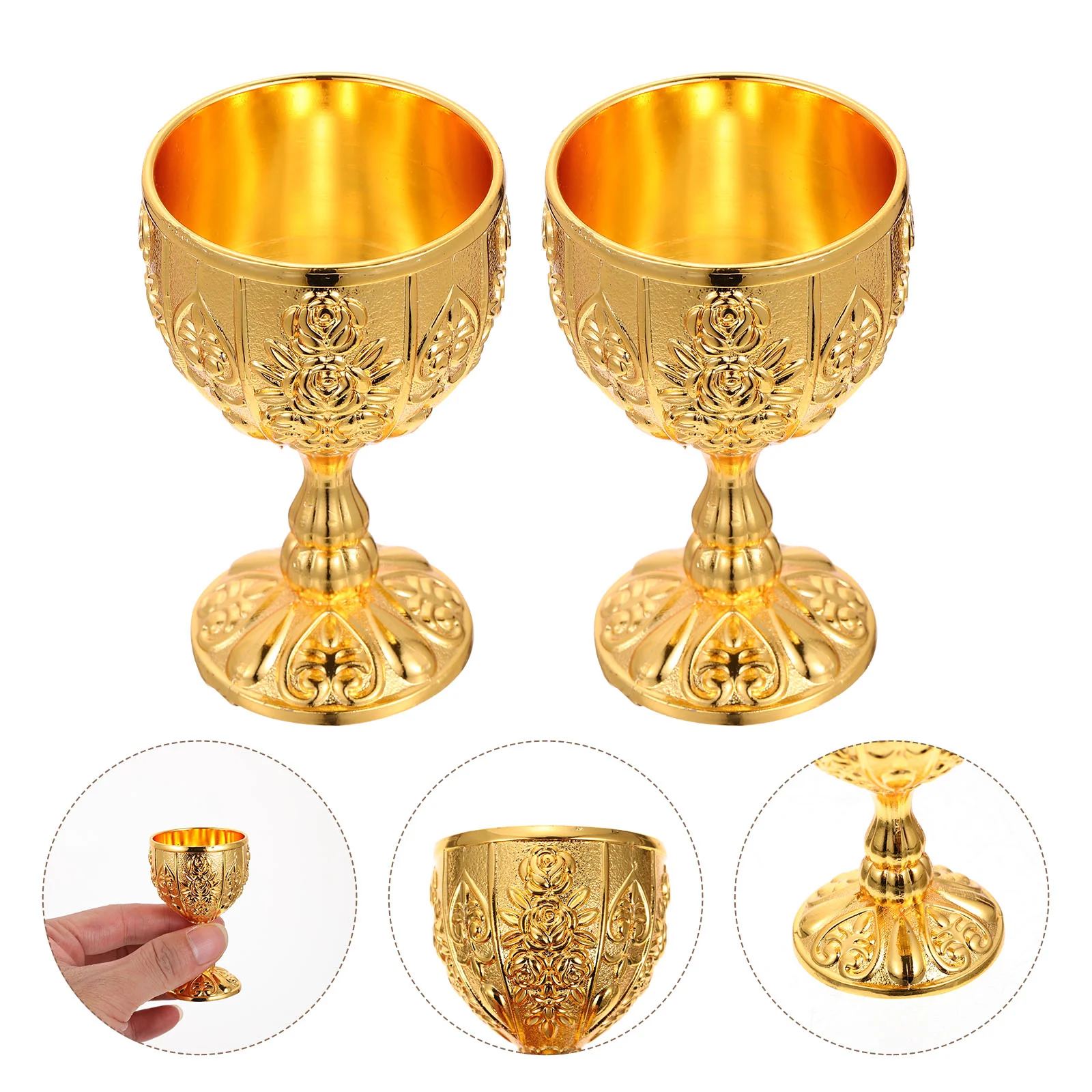 

Cup Goblet Glasses Glass Chalice Cups Vintage Royal Drinking Metal Champagneretro Mug Whiskey Gold Coffee Stemjuice Alloy