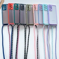 clear matte necklace strap lanyard cord case for samsung galaxy s22 s20 fe s21 ultra s10 plus a32 a42 a52 a72 a51 a70 a71 a12