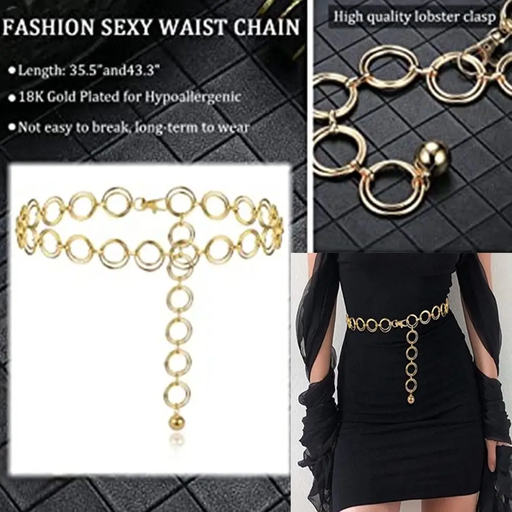 Элегантный повседневный Модный Роскошный пояс из сплава с металлической