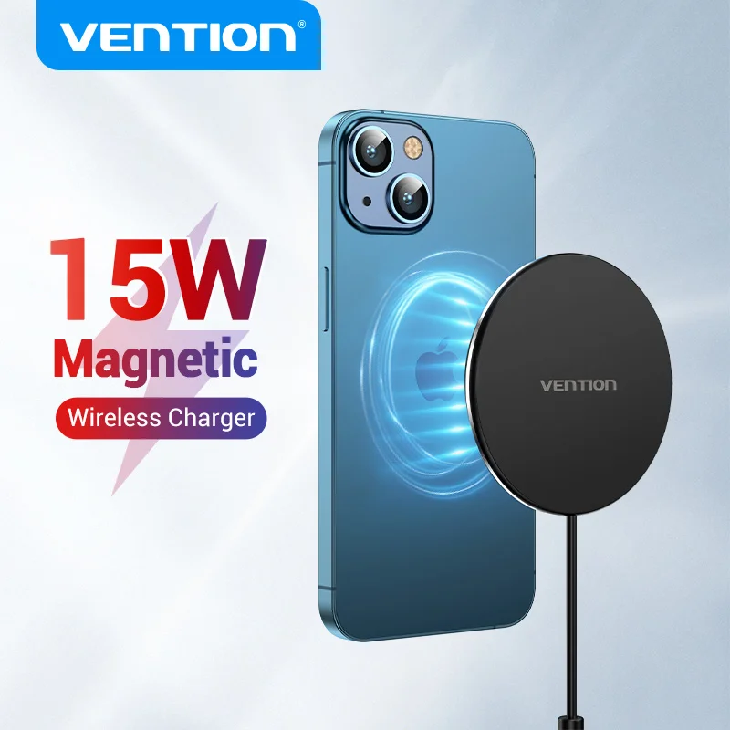 vention magnetic wireless charger for iphone 12 13 magnet induction charger for airpods pro xiaomi huawei 15w wireless charging free global shipping