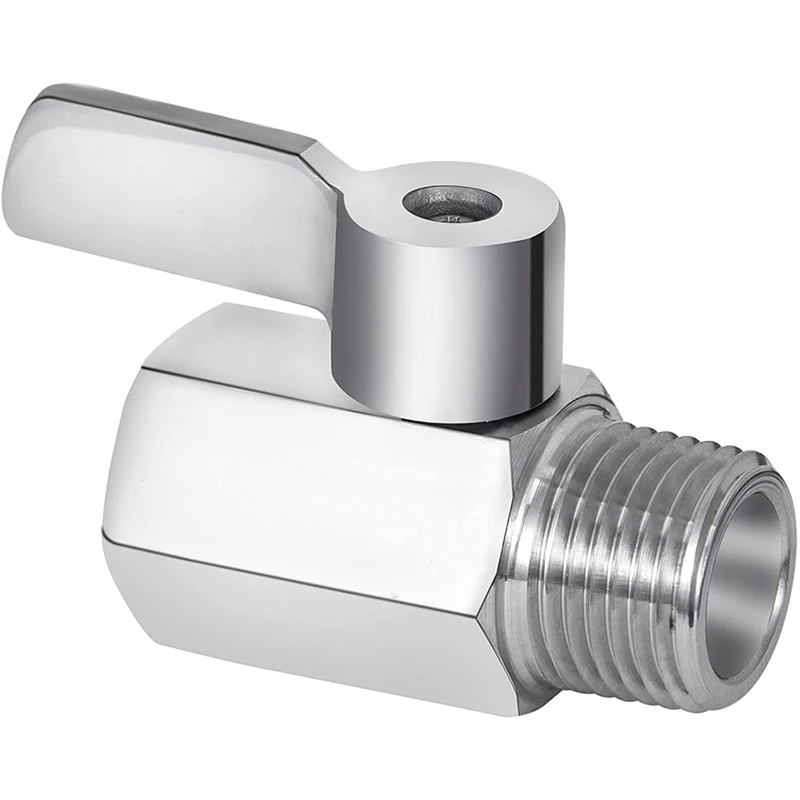 

Shower Head Shut Off Valve, 304 Stainless Steel Mini Ball Valve NPT Thread(1/2Inch Male X 1/2Inch Female)