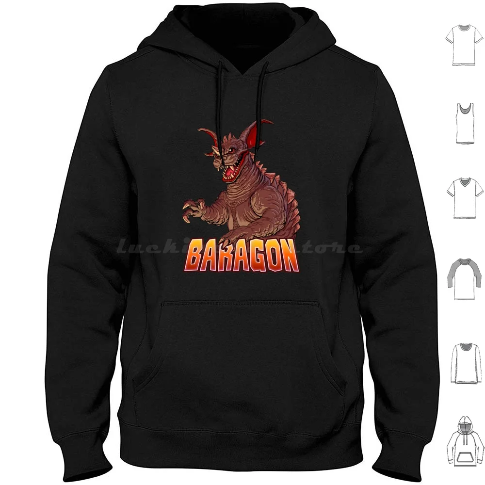 

Толстовки Baragon с длинным рукавом, Барагон, существо Gigan Gojira, Хэллоуин, ужас, кайдзю, стандартные монстры-монстры
