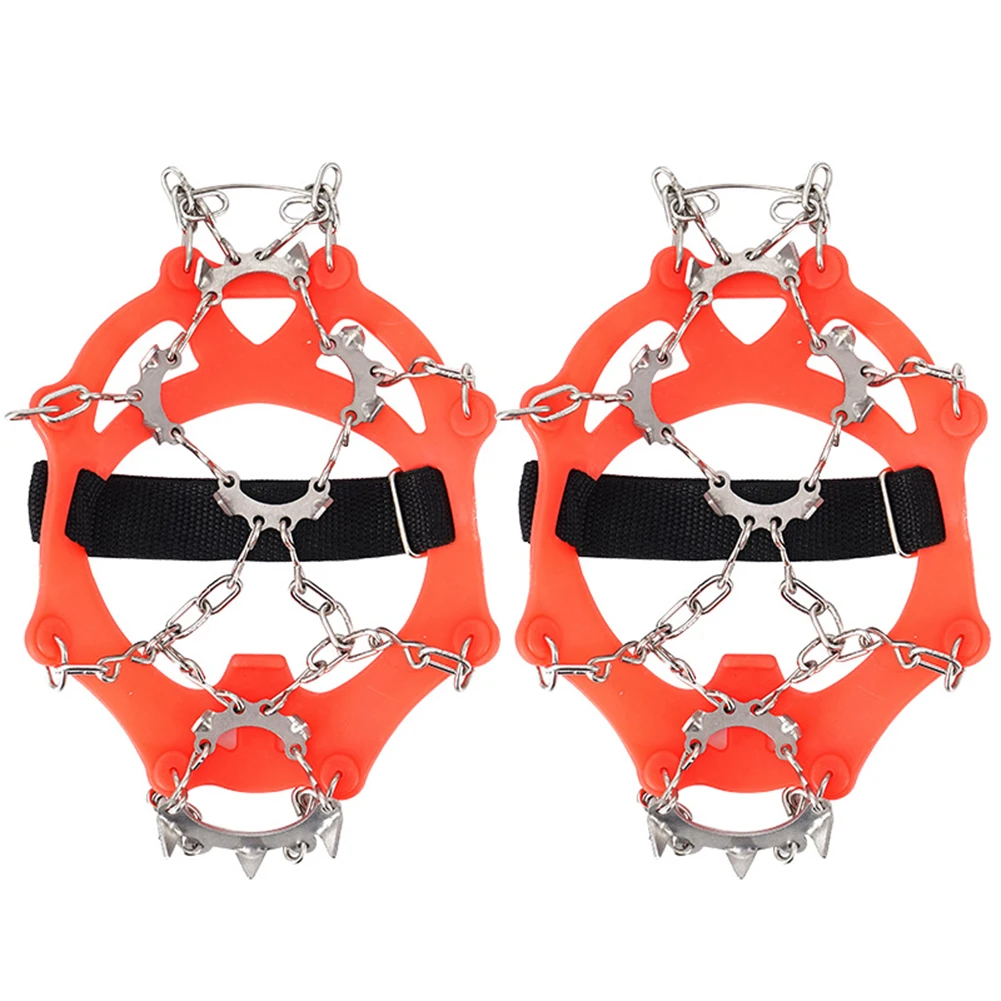 

13 зубьев шипы альпинистские ледяные скобы для наружного туризма Зимняя прогулка тяговые скобы из нержавеющей стали Нескользящие ледяные р...