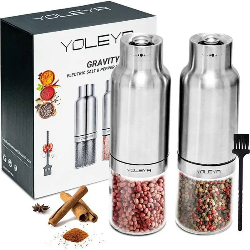 

2PCS Stainless Steel Pepper Mill Electric Salt And Pepper Grinder SKU88470546