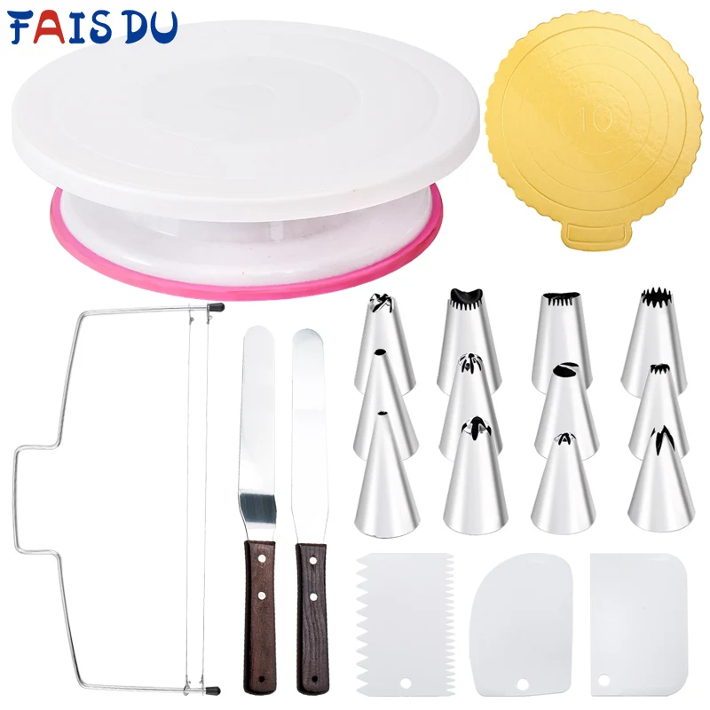 

Подставка для набор вертушки украшения торта и насадка для крема, вращающиеся