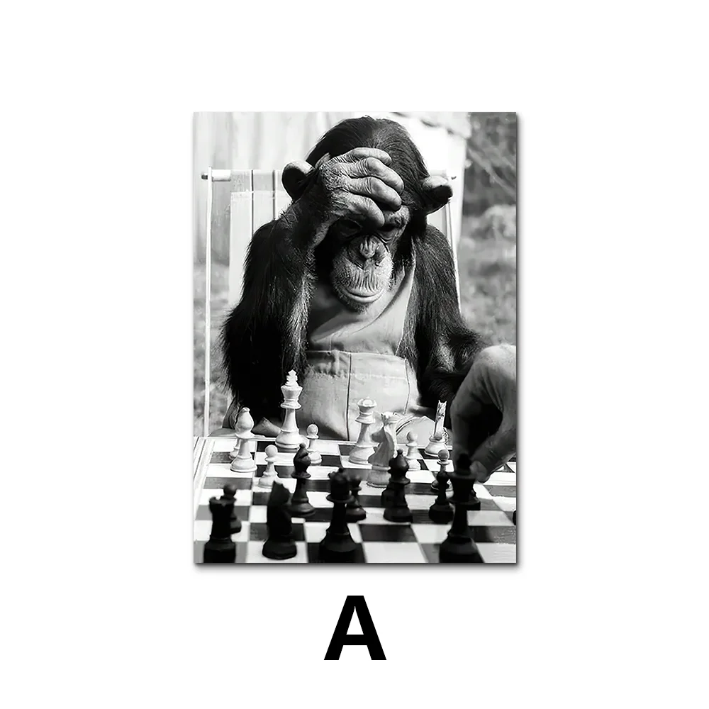 

Настенный постер с обезьянами играющими в шахматы