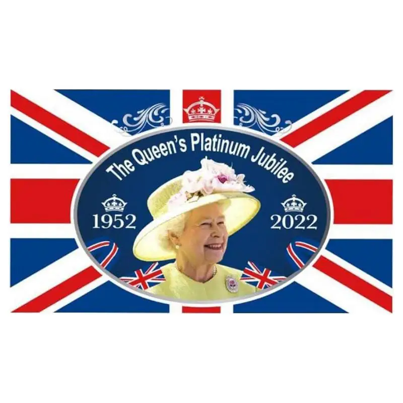 

Queen Elizabeth II Car Sticker Queen's Platinum Jubilee Square Flag Sticker Queen Elizabeth Window Decals For Vehicles