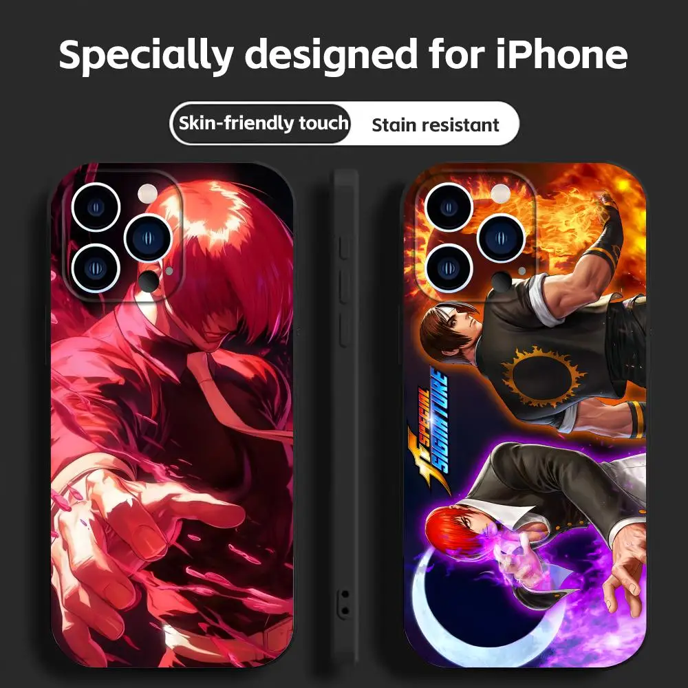 Фото Чехол для телефона Iori Yagami для iPhone 17 16e 15 14 13 12 11 Plus Mini Pro Max, мягкий черный противоударный чехол №1