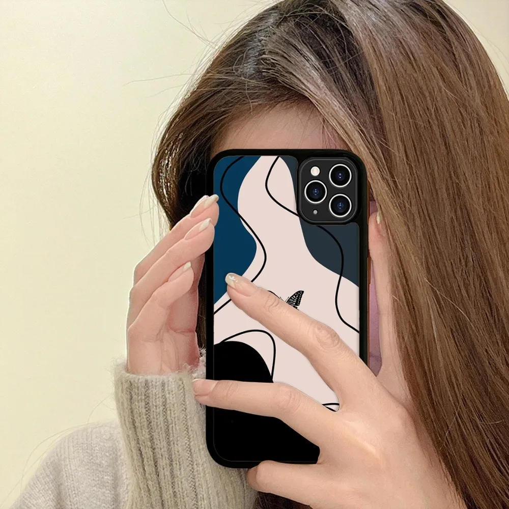 Abstract Geometry Phone Case Silicone PC+TPU Case For iPhone 14 11 12 13 Pro Max 8 7 6 Plus X XR Hard Fundas