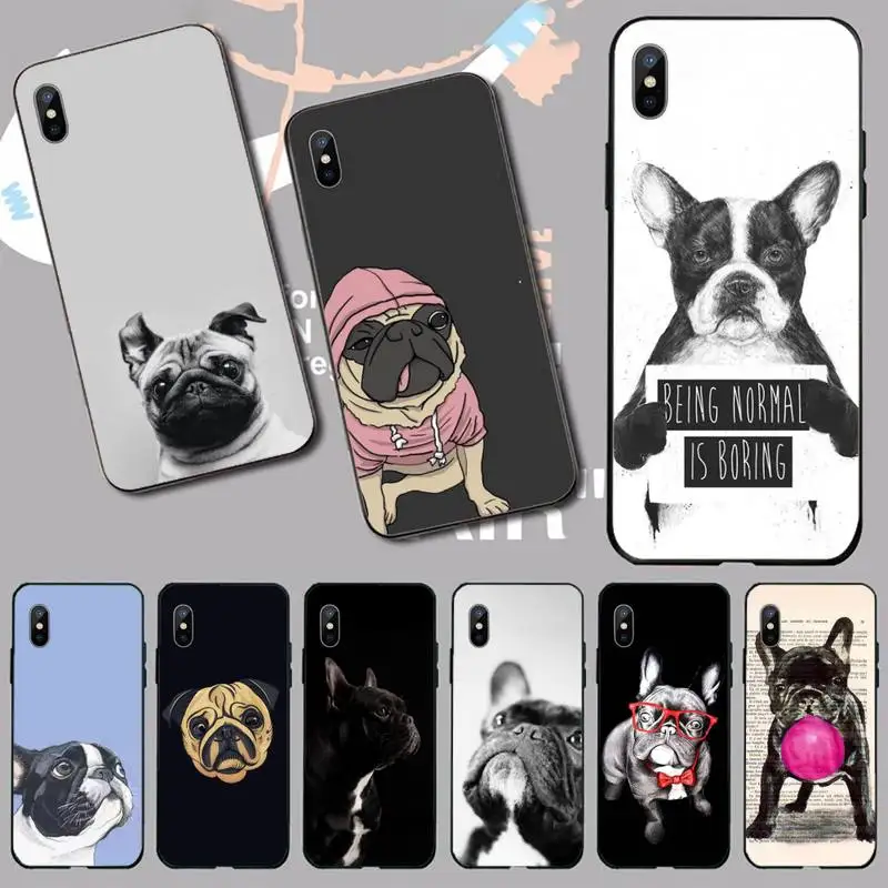 

Cute Funny French Bulldog Phone Case for iPhone 11 12 13 pro XS MAX 8 7 6 6S Plus X 5S SE 2020 XR mini
