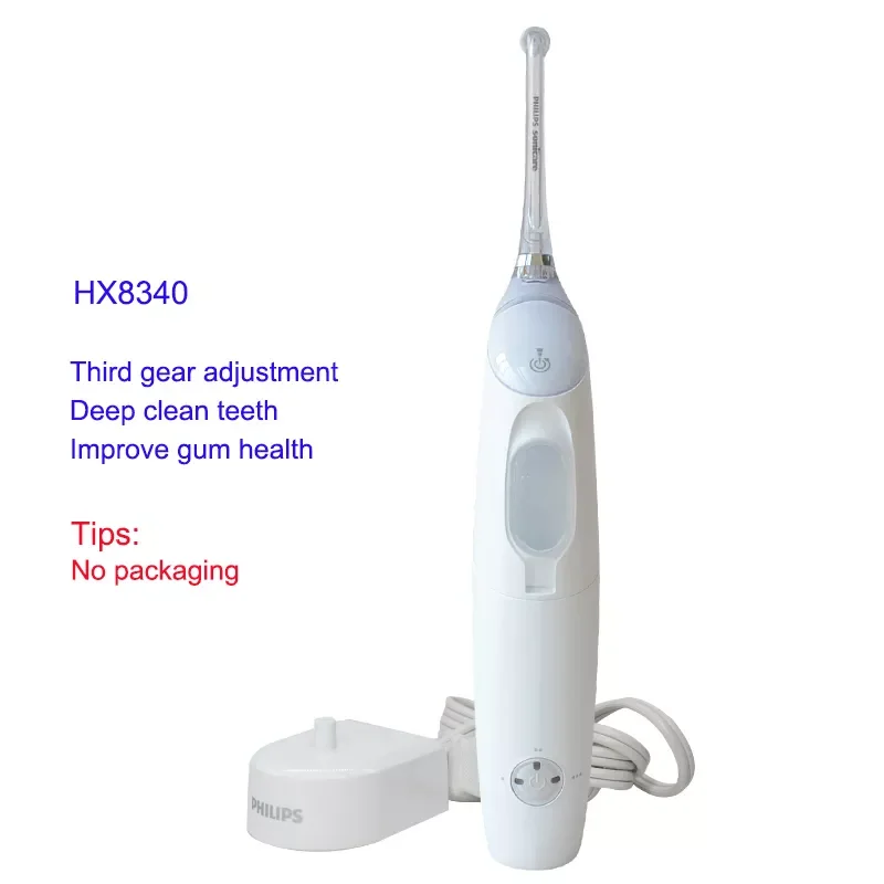 

New for Philips 100% Original Sonicare Air Floss Flosser HX8340 Support Rechargeable for The Adult with Nozzle and Charger