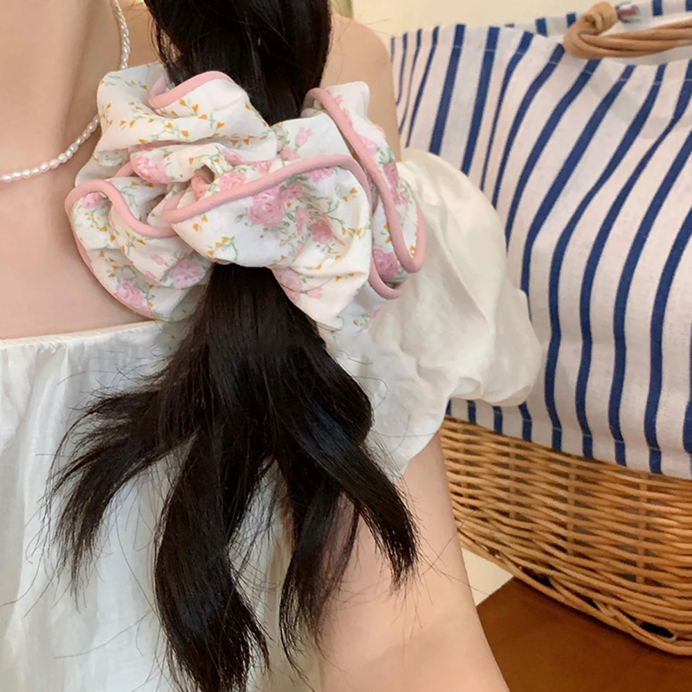 

Hair Accessories For Girls Women Striped Bear Floral Hair Scrunchies Hair Rope Fragmented Flowers Ponytail Holder Head Rope 2023