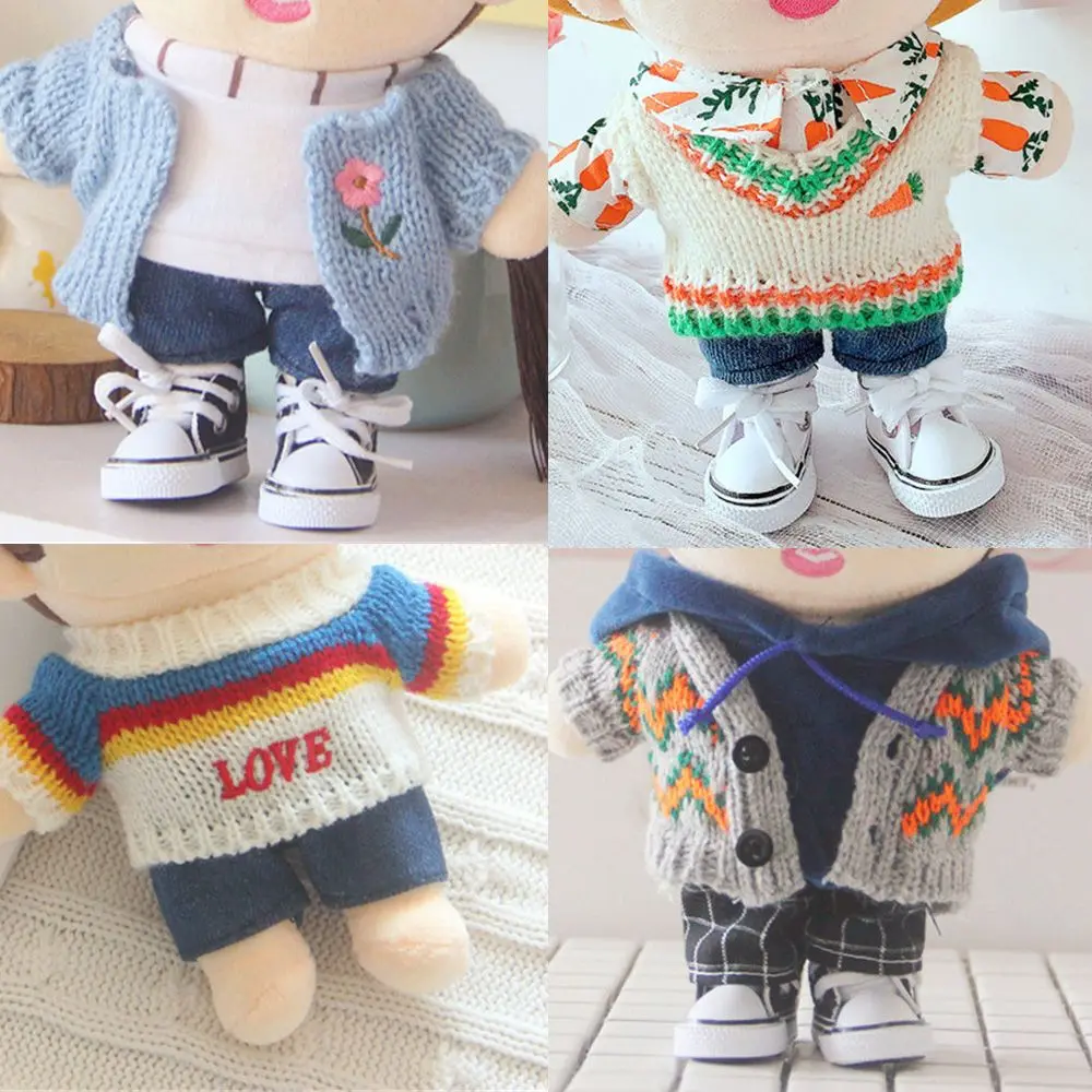 20cm Plush Toy Clothes Winter Vintage Sweater Knitwear Cute Soft Duck Dolls Accessories Children's Toys Birthday Christmas Gifts - купить