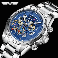 haiqin mens watches fashion luxury automatic watch for men mechanical stainless steel calendar luminous clock reloj hombre 2022