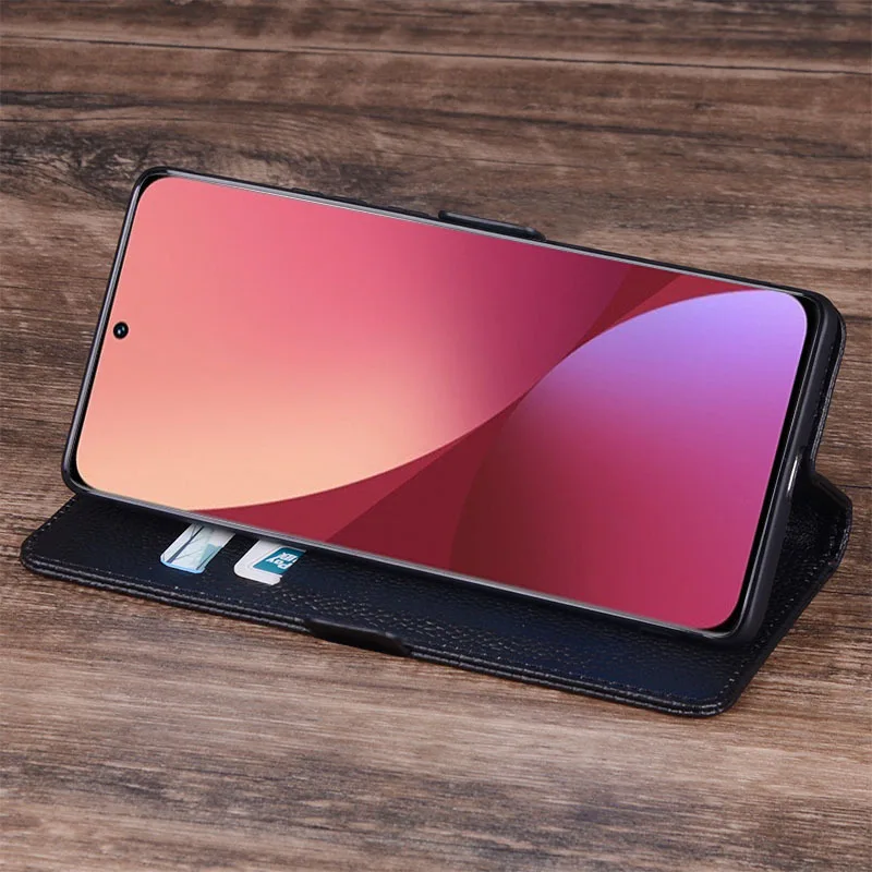 

Чехол-книжка из натуральной кожи для Xiaomi Mi 12 12x Pro