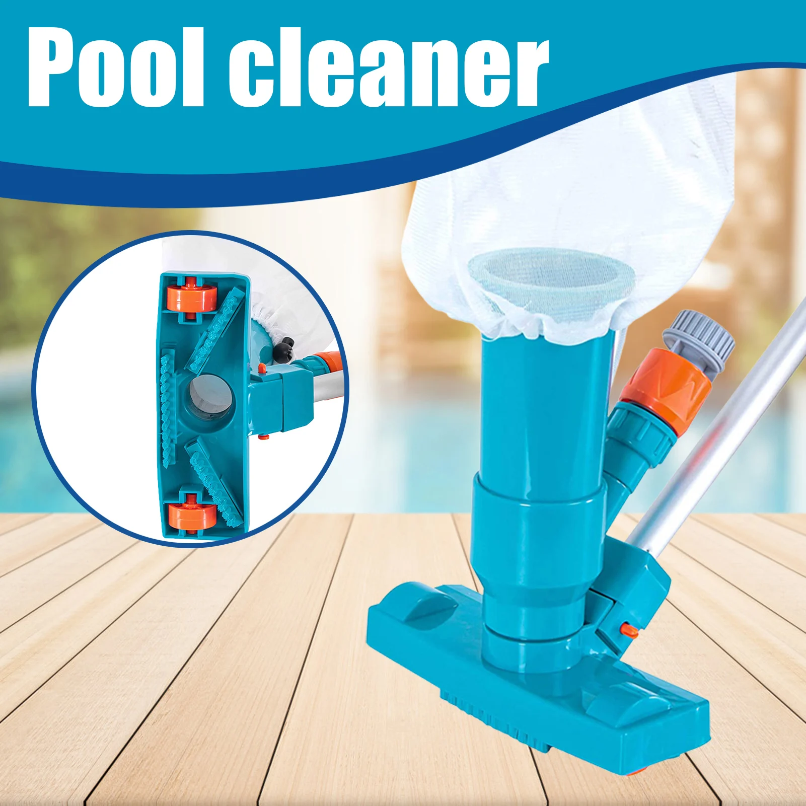 

Pool Cleaning Brush Vacuum Cleaner Portable Swimming Pond Fountain Vacuum Cleaning Portable Suction Head Brush Cleaner