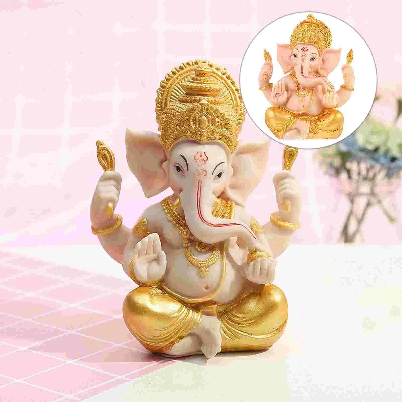 

Statue Elephant Figurine God Hindu Ganesha Sculpture Lord Statues Ganesh Ornament Dashboard Decor Car Figurines Decorations Idol