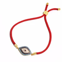 new creative jewelry lucky black red handmade rope bracelet micro pave zircon evil eye women bracelet wrist decoration gift