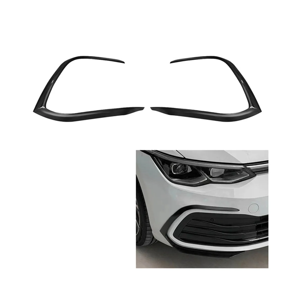 Автомобильный глянцевый черный передний бампер противотуманный фонарь нижняя