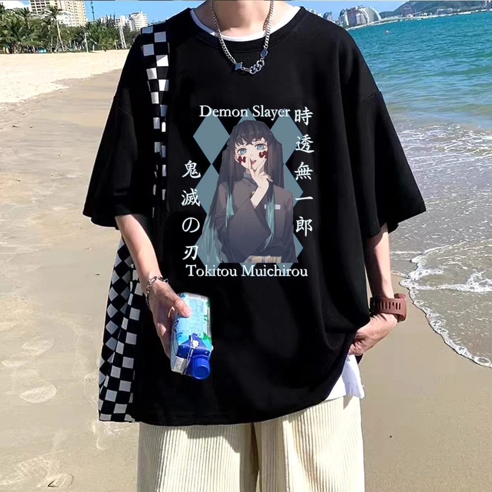 

Японское аниме Harajuku Kimetsu No Yaiba аниме рассекающий демонов Tokitou Muichirou Футболка с принтом