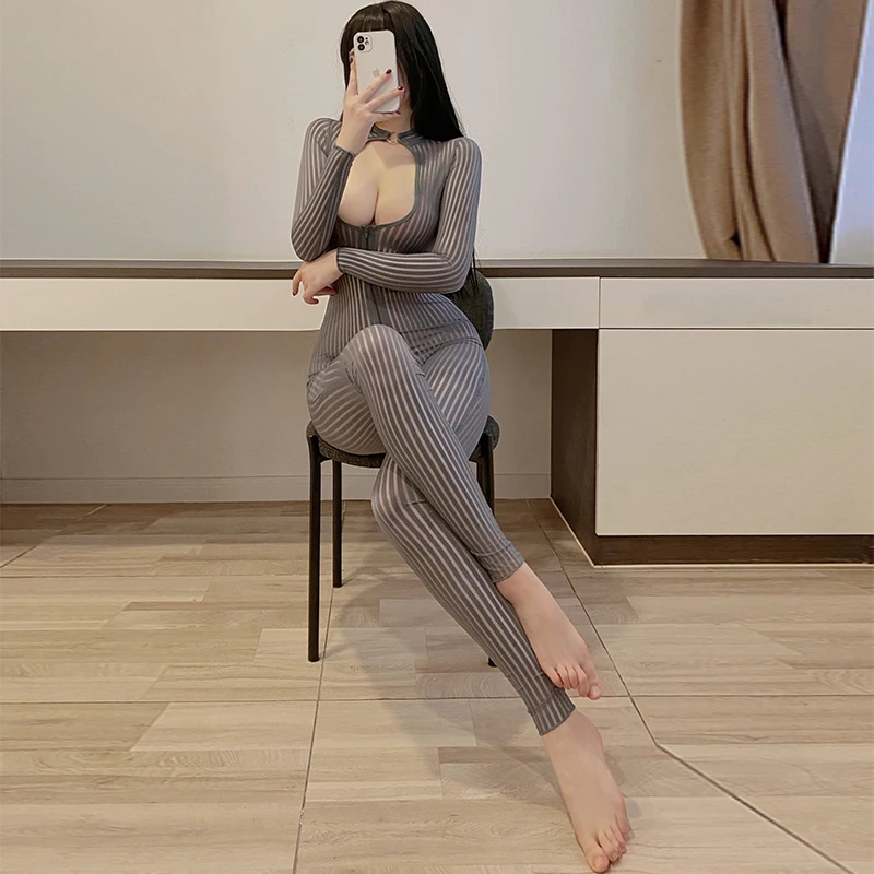 

Прозрачные Эротические комбинезоны на молнии с открытой промежностью сексуальный фетиш комбинезон высокой эластичности порно Клубная оде...