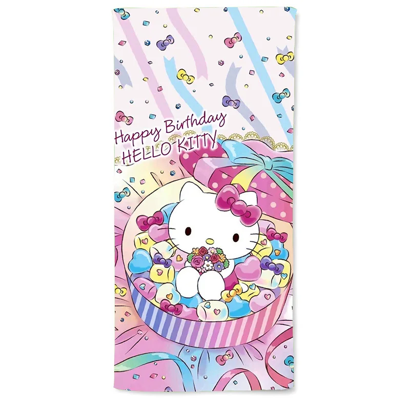 

Sanrio Hello Kitty Anime Beach Towel Microfiber Swim Towel Soft Absorbent Quick Dry Digital Printing Kawaii Birthday Gift