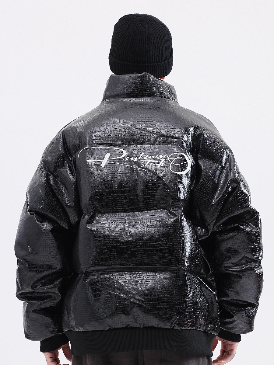 Letter Embroidery Parka Jacket Men Streetwear Hip Hop Cotton Padded Thick Warm Puffer Parka Coats 2022 Harajuku dropshipping