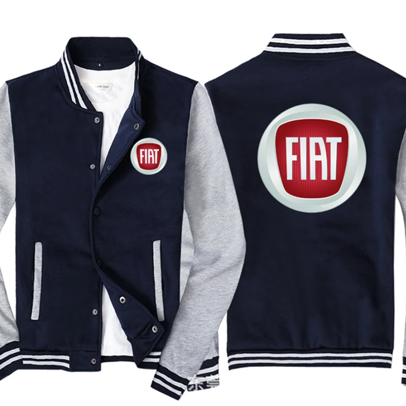 

Männer Baseball uniform für FIAT Auto Logo Print Lässige Hip Hop Harajuku Warme Sweatshirts Herren Baseball Jacke Slim