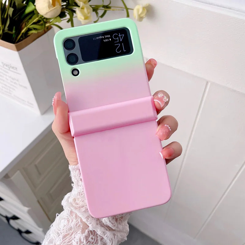 

Funda Case for Samsung Galaxy Z Flip 3 5G Glossy Pearlescent Glitter Hinge Hard PC Full Shock proof Protection Phone Case Cover