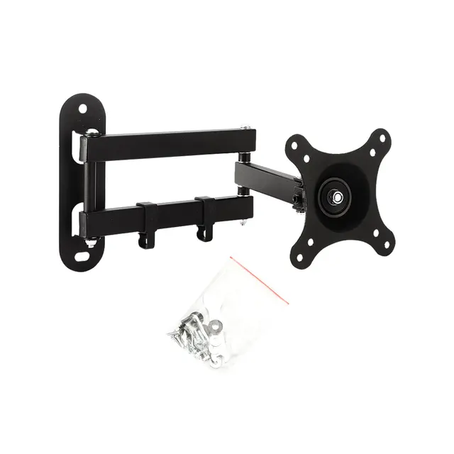 TV Monitor Wall Mount Holder For 10-32 Inch Flat And Curved TV 360 Rotation 90 Degree Tilt Stand Bracket For 75x75/100x100mm 6