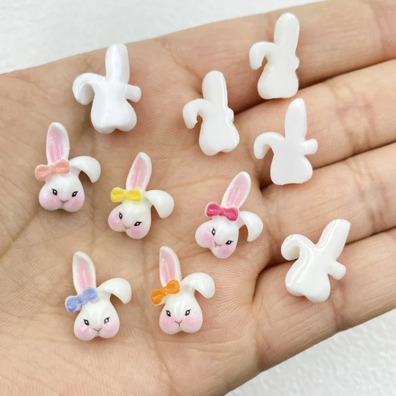 30/60 шт. мини галстук-бабочка кролик дизайн ногтей плоская задняя полимерная