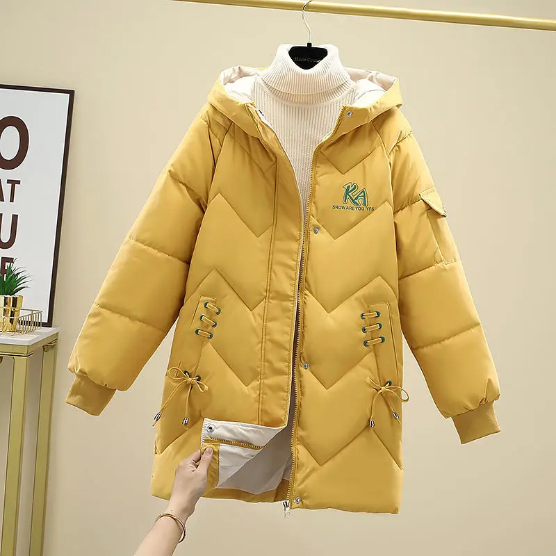 Women Winter Coat Parka Hooded Jacket Mid Length Padded Jacket Warmth Thick Top Free Shipping Wholesale Plus Size Loose Fashion